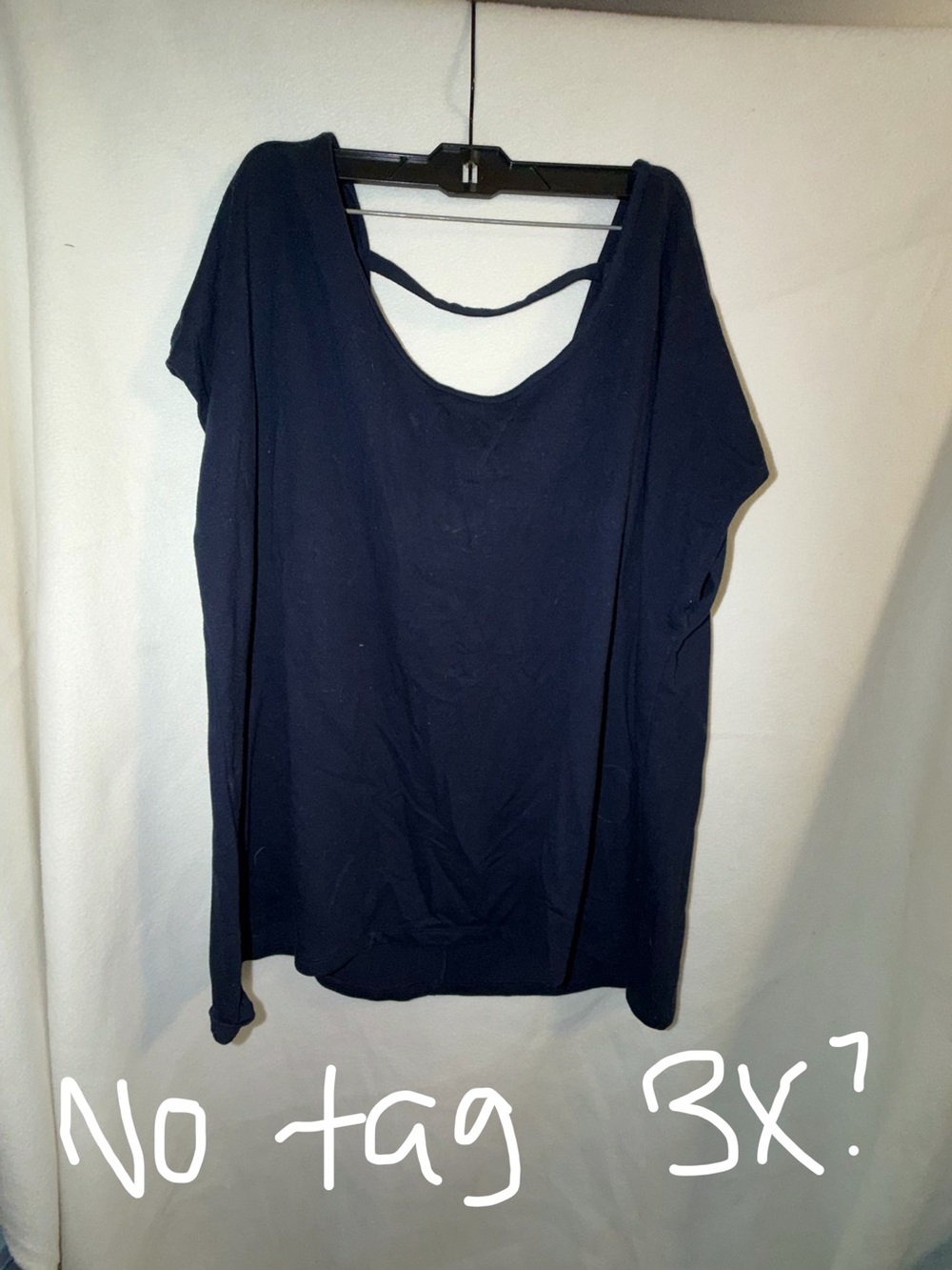 Women's Navy Scoop Neck Top with Back Strap